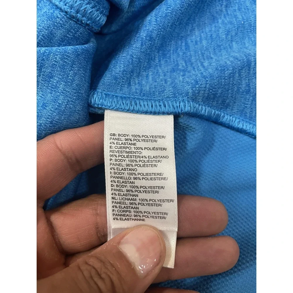 The North Face Shirt Mens Medium‎ Blue 1/4 Zip FlashDry Long Sleeve Hiking Trail